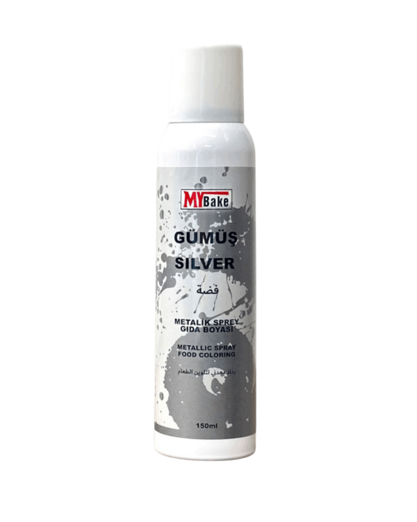 METALİK SPREY GIDA BOYASI GÜMÜŞ - 150 ML