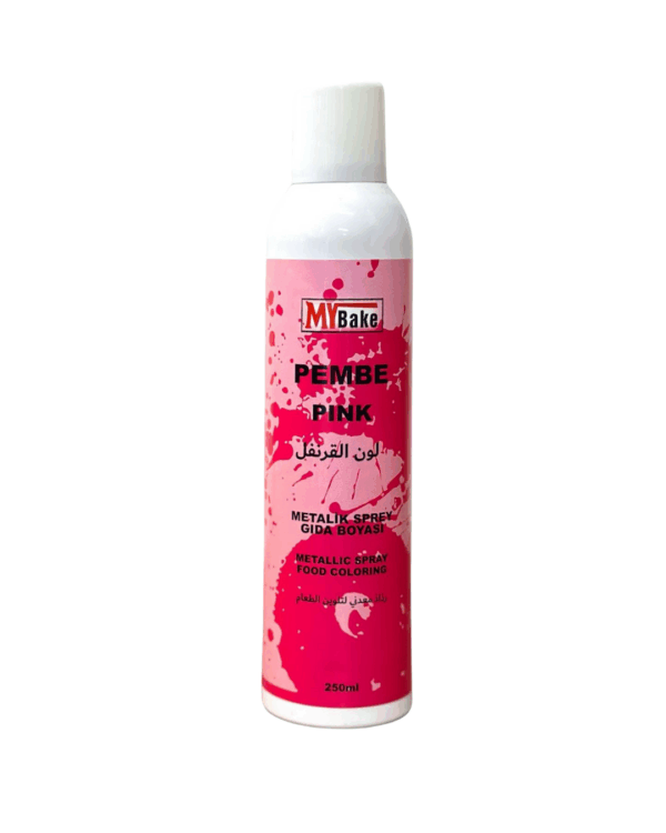 METALİK SPREY GIDA BOYASI PEMBE - 150 ML
